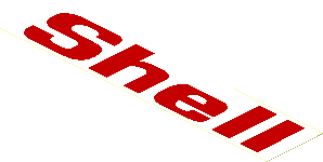 Sticker  1.2 x  5.3 with "Shell" sign on White Background