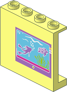 Panel  1 x  4 x  3 Reinforced with Diver and Turtle on Screen and Towel Holder Stickers on Both Sides