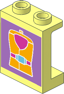 Panel  1 x  2 x  2 Reinforced with Bright Light Orange Life Jacket Sticker