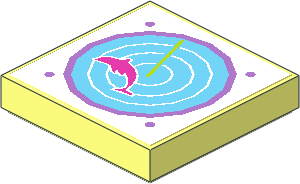 Tile  2 x  2 with Dark Pink Dolphin on Medium Azure Radar Sticker