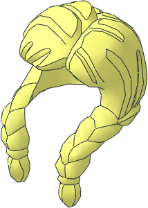 Minifig Hair Female, Parted on Left with 2 Long Braids Over Shoulders Minifig Hair Female, Parted on Left with 2 Long Braids Over Shoulders