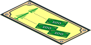 Sticker  1.9 x  3.9 with Trees and Money