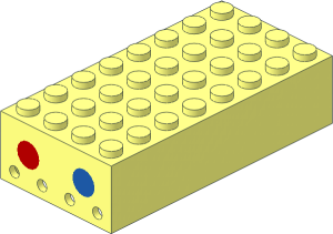 Electric Train 4.5V Whistle Control Block  4 x  8 x  2 Top with 2 Bars