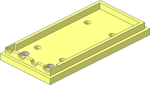Electric Train 4.5V Whistle Control Block  4 x  8 x  2 Base with 4 Holes
