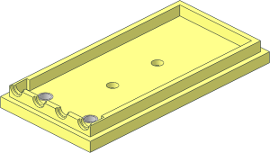 Electric Train 4.5V Whistle Control Block  4 x  8 x  2 Base with 2 Holes