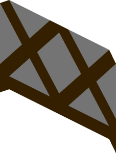 ~Brick  1 x  1 Silver Window with Dark Brown Lattice Pattern