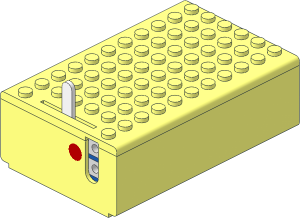 Electric  4.5V Battery Box  7 x 11 x  3 Type 1 (Complete) with Red Dot Pattern