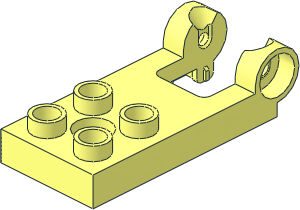 Duplo Plate  2 x  2 with Hinge Extended on Side