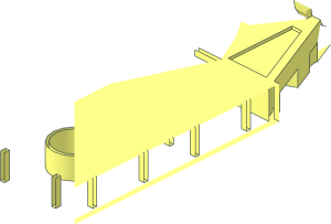 ~Duplo Plate  4 x  4 with Hinge Extended on Side - Half