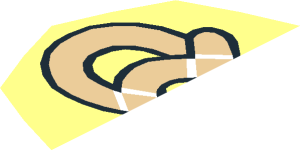 ~Sticker  1.9 x  1.9 with Pretzel and Lime Wreath Frame - Pretzel Half