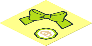 Sticker  1.9 x  1.9 with Bow Tie and Small Pretzel