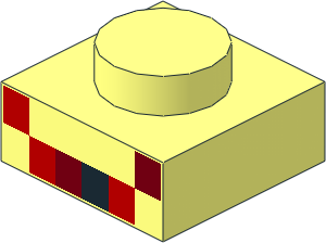 Plate 1 x 1 with Red, Dark Red and Black Squares Pattern Plate 1 x 1 with Red, Dark Red and Black Squares Pattern