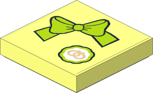 Tile  2 x  2 with Bow Tie and Small Pretzel Sticker