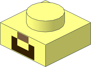 Plate  1 x  1 with Minecraft Micro Mob Steve Nose/Mouth Pattern