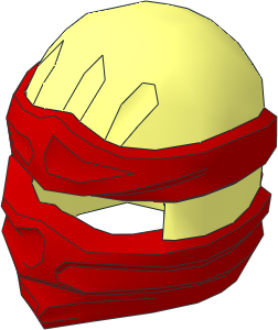 Minifig Headdress Ninja Wrap with Short Back Knot Red Pattern