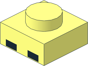 Plate  1 x  1 with Minecraft Micro Mob Zombie Eyes Pattern