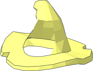 ~Minifig Hair Mid-Length Scraggly with Dual Mould Floppy Witch Hat - Hat