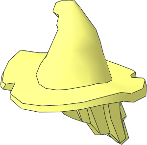 Minifig Hair Mid-Length Scraggly with Dual Mould Floppy Witch Hat