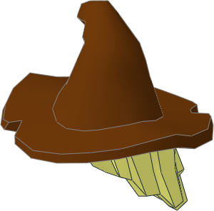 Minifig Hair Mid-Length Scraggly with Dual Mould Reddish Brown Floppy Witch Hat Pattern