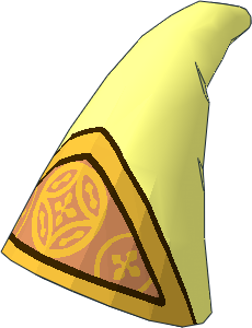 Minifig Hat Wizard without Brim with Copper Triangle and Gold Border and Ornate Circles Pattern