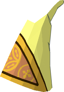 ~Minifig Hat Wizard without Brim Copper Triangle and Gold Border and Ornate Circles Hald Pattern