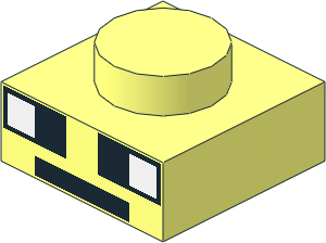 Plate  1 x  1 with Minecraft Face Pattern