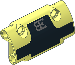 Technic Panel Smooth 7 x 2 x 3 with Bugatti Chiron Sticker #7 with Silver EB Logo Technic Panel Smooth 7 x 2 x 3 with Bugatti Chiron Sticker #7 with Silver EB Logo