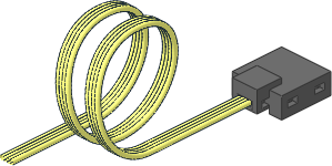 ~Electric Power Functions Coiled Cable With Dark Bluish Grey Flat Functions Connector With PF Bottom