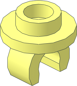Plate  1 x  1 Round with Hollow Stud and Underside Clip