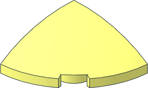 Brick  2 x  2 x  0.667 Quarter Circle with Curved Top