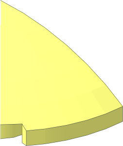 ~Brick  2 x  2 x  0.667 Quarter Circle with Curved Top - Half