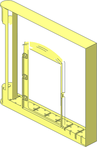 ~Duplo Building Wall  1 x  8 x  6 Hinge on Left with Castle Door Opening - Frame