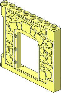 Duplo Building Wall  1 x  8 x  6 Hinge on Left with Door Opening - Castle