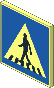 Roadsign Clip-on  2 x  2 Square with Pedestrian Crossing Pattern