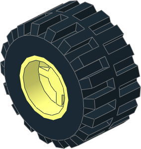 Wheel Rim 12 x 11 with Notched Hole with Tyre 12/ 40 x 11 Wide with Centre Band