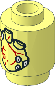 Brick  1 x  1 Round with Human Heart Pattern