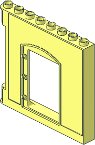 Duplo Building Wall  1 x  8 x  6 Hinge on Left with Door Opening