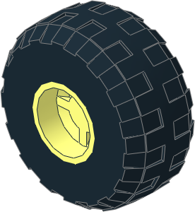 Wheel Rim 12 x 11 with Notched Hole with Tyre 12/ 61 x 11 Balloon