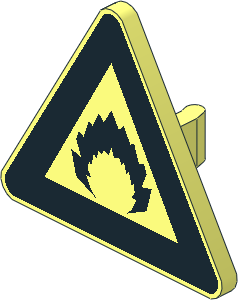 ~Roadsign Clip-on 2.2 x 2.667 Triangular with Fire Pattern (Obsolete) ~Roadsign Clip-on 2.2 x 2.667 Triangular with Fire Pattern (Obsolete)