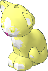 Animal Cat Sitting with Lime Eyes, Dark Pink Nose and White Patches Pattern