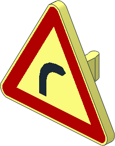 ~Roadsign Clip-on  2.2 x  2.667 Triangular with Bend Pattern (Obsolete)