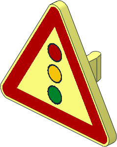 ~Roadsign Clip-on 2.2 x 2.667 Triangular with Traffic Light Pattern (Obsolete) ~Roadsign Clip-on 2.2 x 2.667 Triangular with Traffic Light Pattern (Obsolete)
