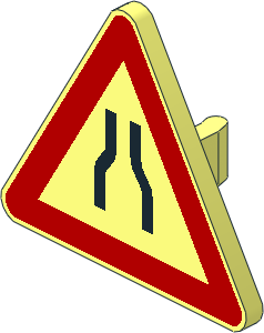 ~Roadsign Clip-on 2.2 x 2.667 Triangular with Narrow Road Pattern (Obsolete) ~Roadsign Clip-on 2.2 x 2.667 Triangular with Narrow Road Pattern (Obsolete)