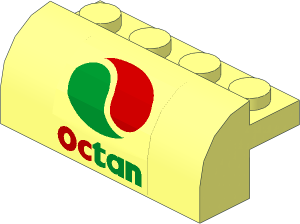 Brick  2 x  4 x  1.333 with Curved Top with Octan Logo Sticker