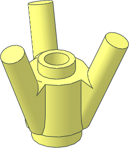 Brick  1 x  1 Round with Three 1.65 L Slanted Bars
