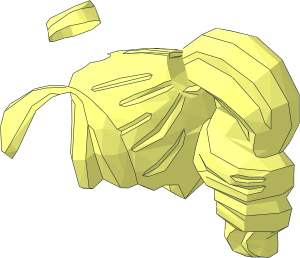 ~Minifig Hair Female Pigtails High, Long Bangs with Holes, Hole on Top - Left Side