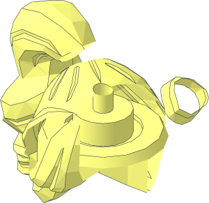 ~Minifig Hair Female Pigtails High, Long Bangs with Holes, Hole on Top - Right Side