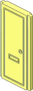 Mursten Door  1 x  2 x  4 with Handle (Front) and 8 Panes (Back)