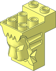 Brick  2 x  3 x  3 with Lion's Head Carving and Cutout