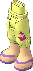 Figure Friends Hips and Legs with Cropped Trousers with Dark Pink Butterfly, Light Nougat Legs and Medium Lavender Sandals Pattern